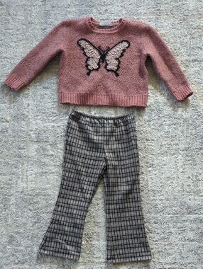 Knitworks Butterfly Sweater and Pants Set Size 2T